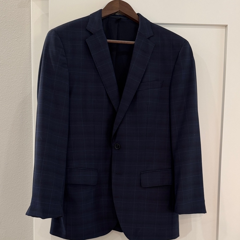 Hugo Boss Navy Plaid Blazer